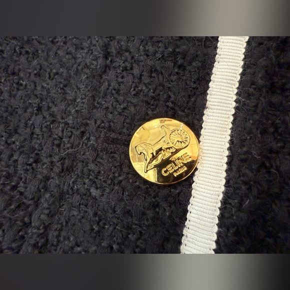 CELINE Paris Vintage Black Bouclé Jacket – Size 38 - Picture 7 of 16